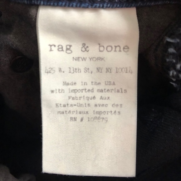Rag & Bone Jeans Ankle Skinny Size 25 Blue Denim Raw Released Hem - Picture 13 of 15